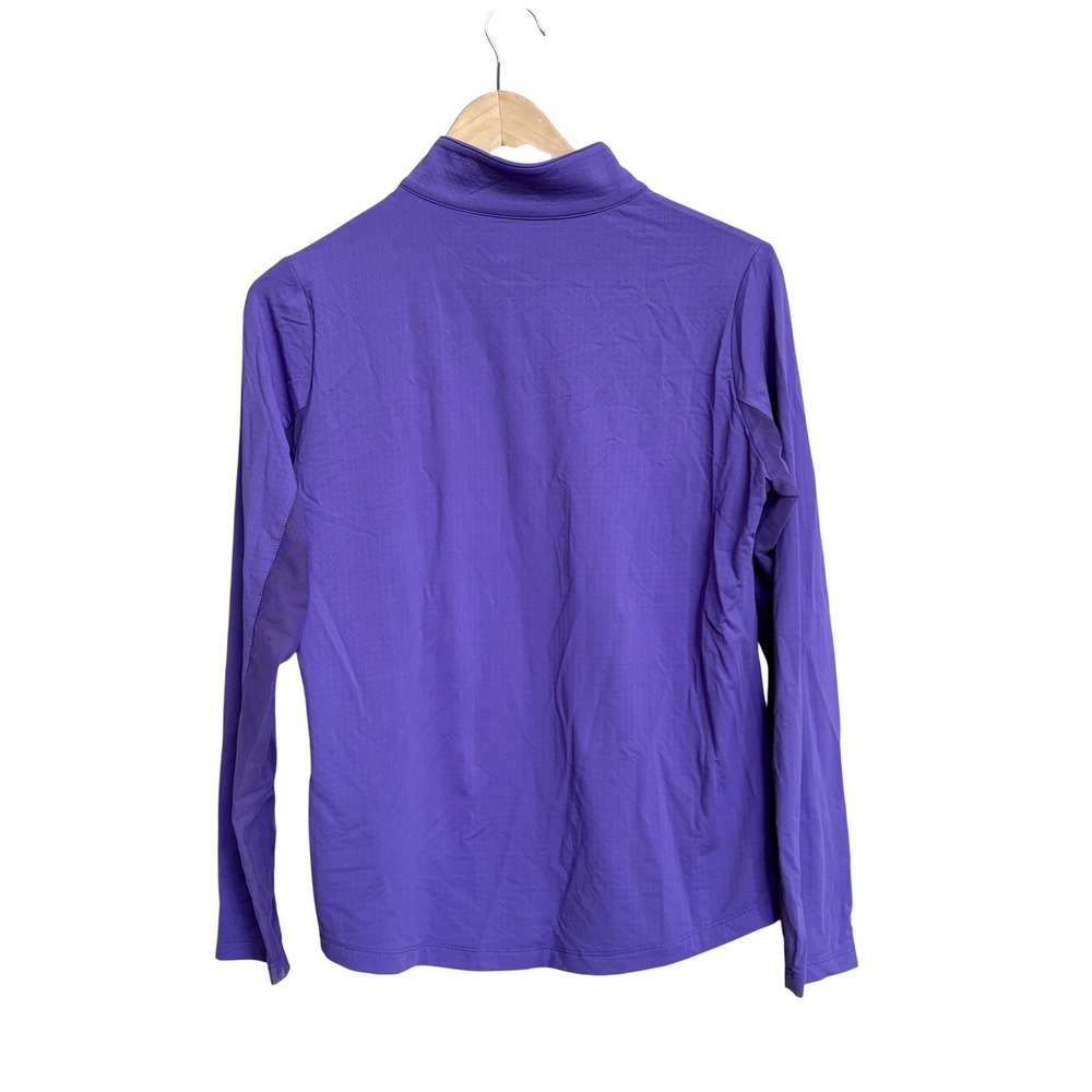 NWT IBKUL 80000 Long Sleeve Zip Mock Neck Top Plum Purple Icefil UPF 50 Medium - Picture 3 of 7